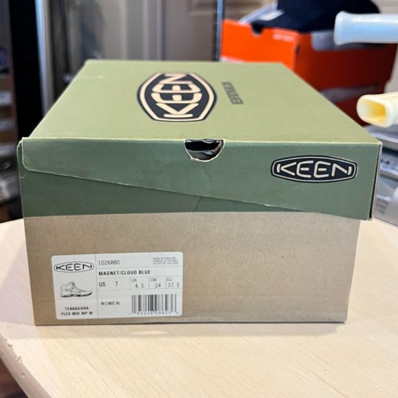 KEEN Terradora Mid Flex Waterproof Hiking Trail Boots Women's Magnet/Cloud Blue - Picture 14 of 16